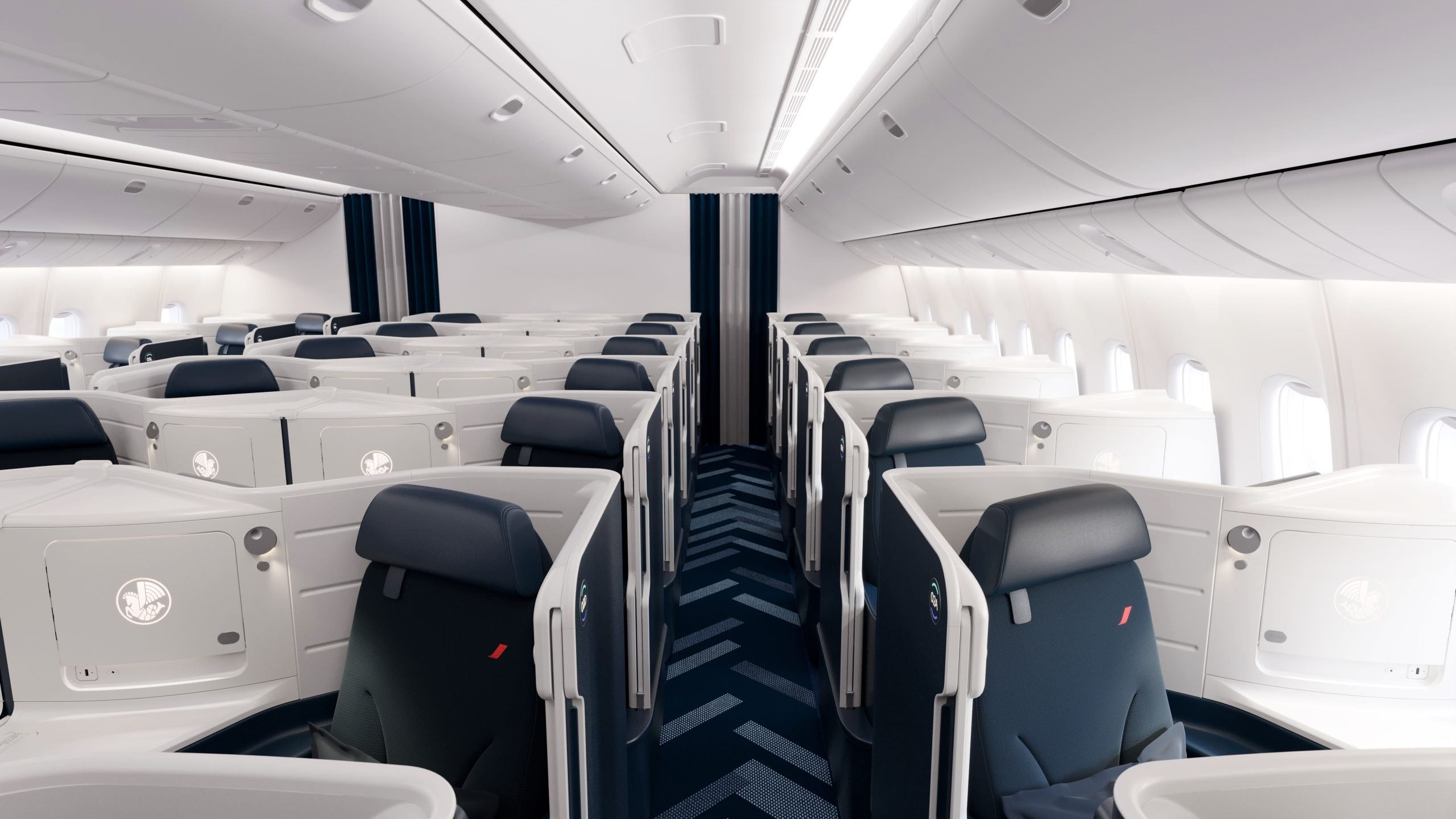 Imagem representa cabine Business da Air France