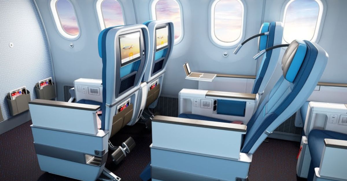 Imagem representa cabine Premium Comfort da KLM