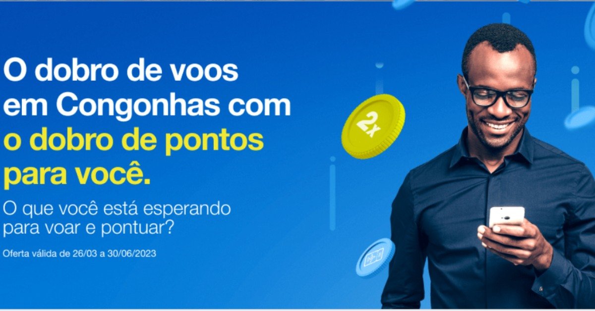 Imagem representa oferta de dobro de pontos TudoAzul