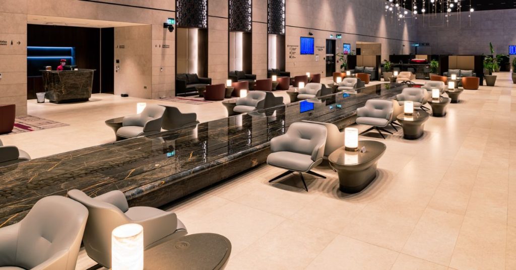 Imagem representa nova sala VIP da Qatar Airways