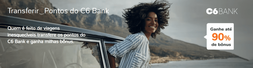 Banner Smiles e C6 Bank com até 90% de bônus