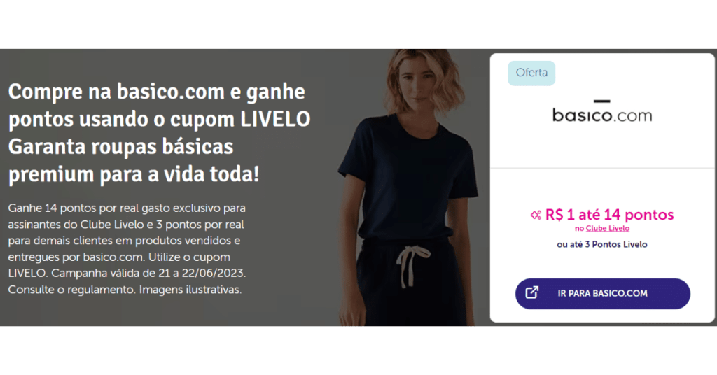 Oferta Basico.com e Livelo