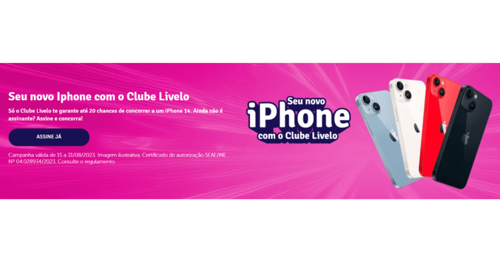 Sorteio de iPhone com o Clube Livelo