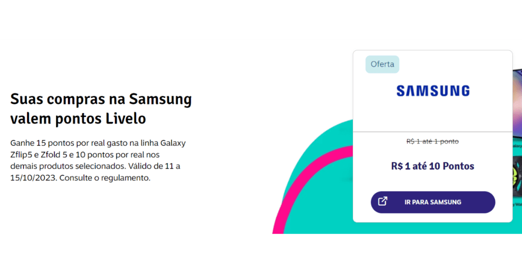Promoção Livelo e Samsung