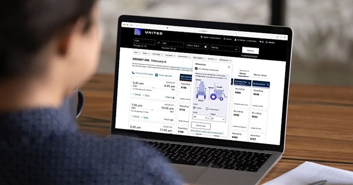 United Airlines experiência em viagem de clientes com cadeira de rodas
