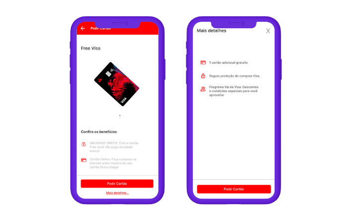 Imagem representa como pedir o cartão Santander Free